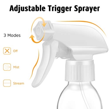 Tecohouse 4 OZ Glass Spray Bottles Kit for Essential Uses