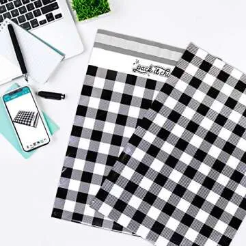 Pack It Chic 10X13 Gingham Plaid Poly Mailers - 100 Pack