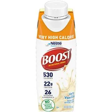 Boost Very High Calorie Nutritional Drink - Delicious Vanilla Flavor, 12 Pack (8 FL OZ)