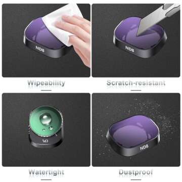 IZEAFH ND Filters Set for DJI Mini 4 Pro Accessories 6-Pack (CPL ND8 ND16 ND32 ND64 ND256) Camera Lens ND Filters Set Compatible with DJI Mini 4 Pro Drone