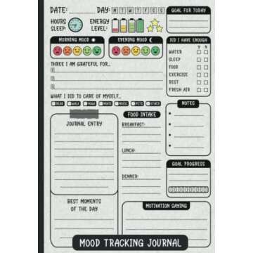 Mood Tracking Journal: Daily Health & Mental Health Tracker | Track your Mood, Energy, and More
