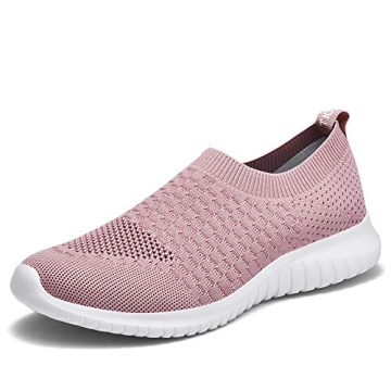 TIOSEBON Women's Walking Shoes Lightweight Breathable Yoga Travel Sneakers 9.5 US Mauve