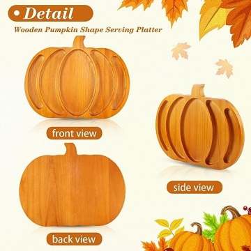 Fall Harvest Pumpkin Wooden Serving Platter for Thanksgiving