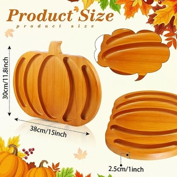 Fall Harvest Pumpkin Wooden Serving Platter for Thanksgiving