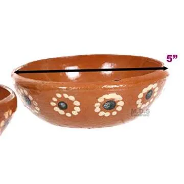 EMATIK Artisan Salsa Bowls - Traditional Clay Serving Dishes