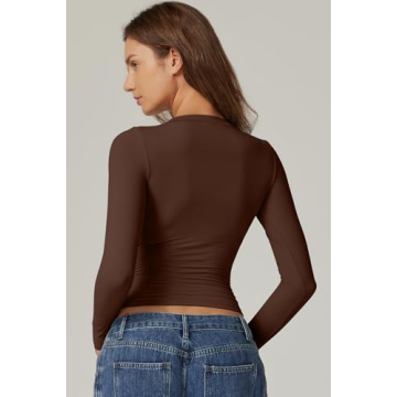 QINSEN Double Lined Long Sleeve Shirt for Women