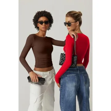 QINSEN Double Lined Long Sleeve Shirt for Women