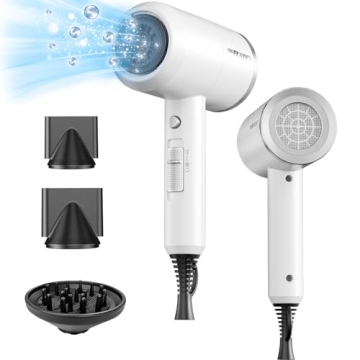 SHRATE Lightweight Ionic Hair Dryer - Compact 1800W Professional Blow Dryer for Travel, Low Noise & ...
