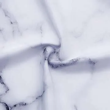 BLESFOREVER Grey White Marble Shower Curtain Set with 12 Hooks, Abstract Modern Luxury Gray White Marble Shower Curtains for Bathroom, Waterproof Fabric, 72" W X 72" L