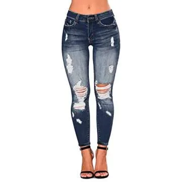Stylish Women's High Waisted Distressed Skinny Jeans