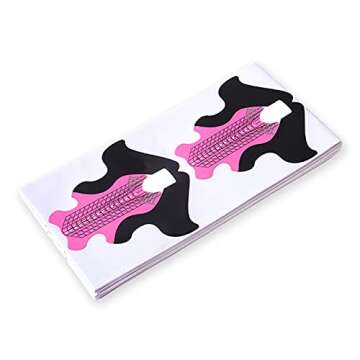 Tvoip 100Pcs/Pack Nail Forms Extension Tips Guide Extension French DIY Tool Fish Acrylic UV Gel Nail...