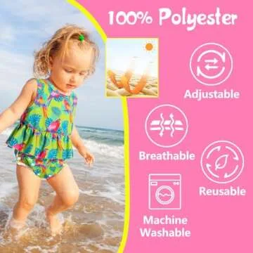 Babygoal Baby Girl and Boy Swim Diapers, Reusable Adjustable Washable One Size Fits 0-8M Baby Gifts ...