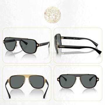 Versace VE2199 Polarized Geometric Sunglasses for Men