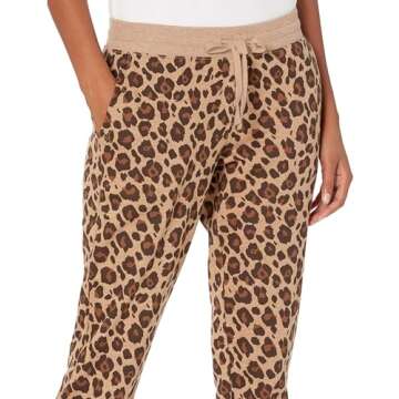 Amazon Essentials Women's Fleece Jogger - Camel Leopard Style