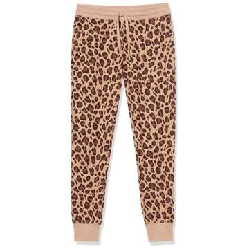 Amazon Essentials Women's Fleece Jogger - Camel Leopard Style