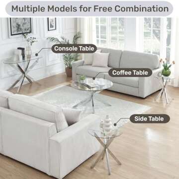 Modern Round Glass Coffee Table with Unique Design