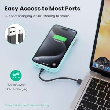 QTshine Battery Case for iPhone 15Pro Max, Upgrade 8600mah Portable Slim Battery Charging Case, 15W Fast Charging Rechargeable Protective Extended Charger Cover for iPhone 15 Pro Max (6.7 inch)-Green