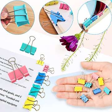 350 Pcs Colorful Binder Clips Set for Office & School Supplies