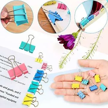 350 Pcs Colorful Binder Clips Set for Office & School Supplies