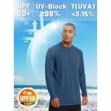 TACVASEN Men's Lightweight Quick Dry UV Shirts for Outdoor Activities & Sun Protection