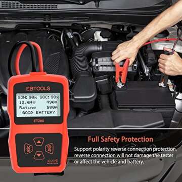 EBTOOLS Car Battery Tester for Accurate Battery Diagnostics