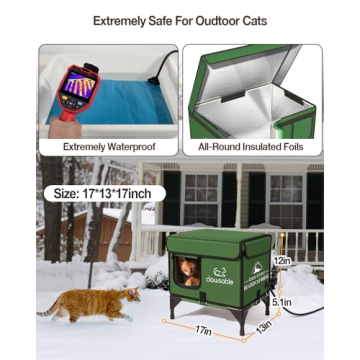 Clawsable Heated Cat House for Outdoor Cats