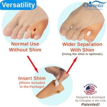 Chiroplax Tailor's Bunion Corrector Pads Bunionette Pain Relief Pinky Little Toe Straightener Separa...