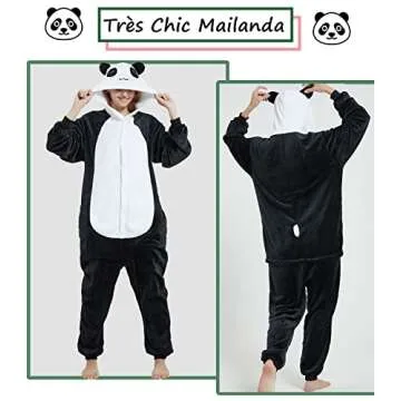 Très Chic Mailanda Panda Cosplay Pajamas Adult Unisex Onesies Animal Sleepwear Halloween Costume