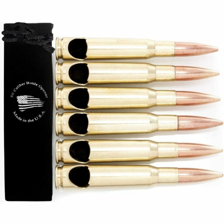 50 Caliber Brass Bullet Bottle Openers - Set of 6
