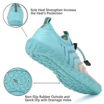 WateLves Water Shoes Mens Womens Beach Swim Shoes Quick-Dry Aqua Socks Pool Shoes for Surf Yoga Water Aerobics (Gradient Pink Blue, 40)