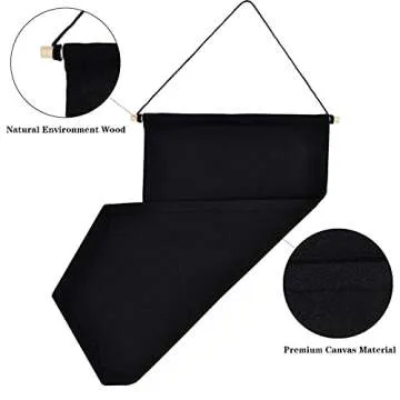 Wall Hanging Brooch Jewelry Storage Case Canvas Display Stand Enamel Pin Display Banner Holder Earrings Necklace Glitter Pin Collection Organizer (Black)