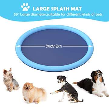 Splash Sprinkler Pad for Dogs Kids,59’’ Thicken Dog Pool with Sprinkler,Pet Outdoor Play Water M...