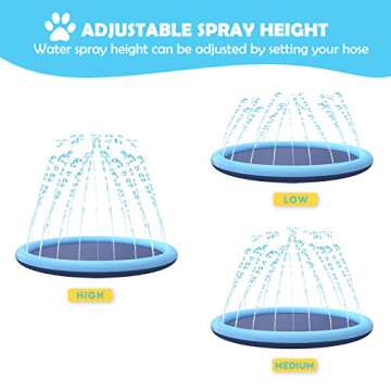 Splash Sprinkler Pad for Dogs Kids,59’’ Thicken Dog Pool with Sprinkler,Pet Outdoor Play Water Mat Toys for Dogs Cats and Kiddie