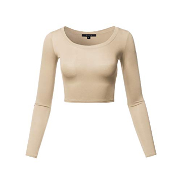 Stylish Stretchable Scoop Neck Crop Top for Women