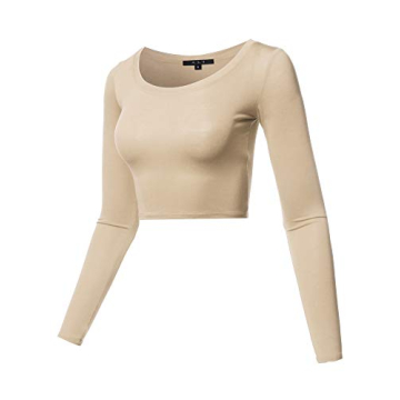 Stylish Stretchable Scoop Neck Crop Top for Women