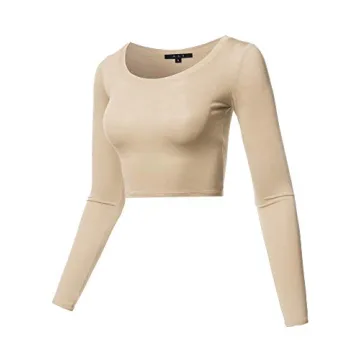 Stylish Stretchable Scoop Neck Crop Top for Women