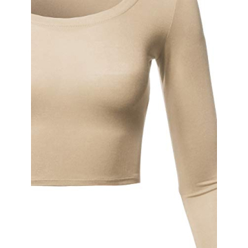 Stylish Stretchable Scoop Neck Crop Top for Women