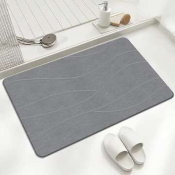 THMINS Extra Large Non-Slip Stone Bath Mat - Versatile & Quick Drying