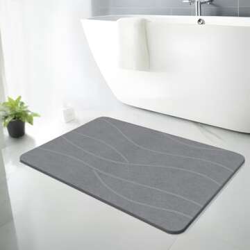 THMINS Extra Large Non-Slip Stone Bath Mat - Versatile & Quick Drying