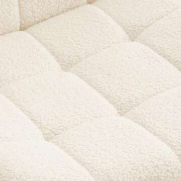 Furnimart Wide Armless Desk Chair No Wheels, Mid Back Swivel Criss Cross Chair for Home Office, Height Adjustable Wide Seat Home Office Task Chairs (Faux Fur White)