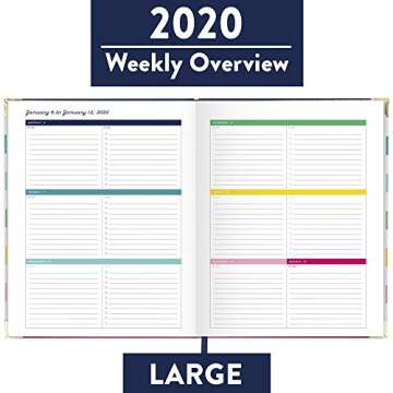 Simplified by Emily Ley 2020 Weekly & Monthly Planner, 8" x 10", Large, Hardcover, Happy Stripe (EL301-903-20)