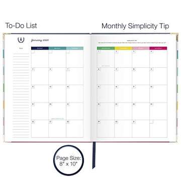 Simplified by Emily Ley 2020 Weekly & Monthly Planner, 8" x 10", Large, Hardcover, Happy Stripe (EL301-903-20)