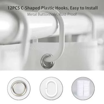 BIYSUC Mouse Head Shower Curtain Black Background Children Cartoons Kids Cute Animal Grey White Bathroom Home Decor Waterproof Polyester Fabric 72Lx72W Inch with Hooks