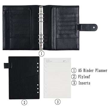 Moterm A5 Luxe Rings Planner - Genuine Leather Binder Organizer