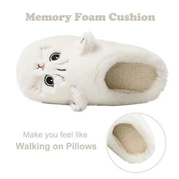 LAVAU Cute Cat Slippers - Cozy Animal House Slides for Women
