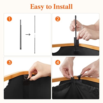 Lifewit 100L Laundry Basket with Lid and Bamboo Handles