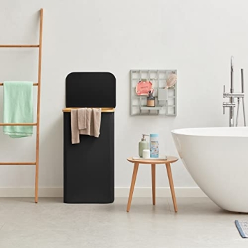 Lifewit 100L Laundry Basket with Lid and Bamboo Handles