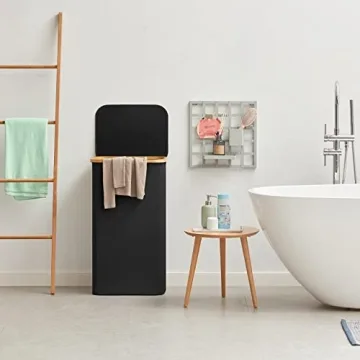 Lifewit 100L Laundry Basket with Lid and Bamboo Handles