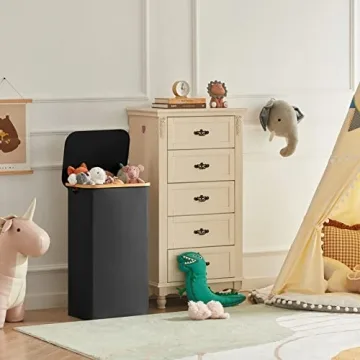 Lifewit 100L Laundry Basket with Lid and Bamboo Handles