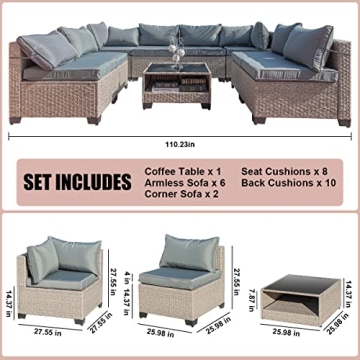 Aug-guan 9-Piece All-Weather Patio Set for Outdoor Comfort